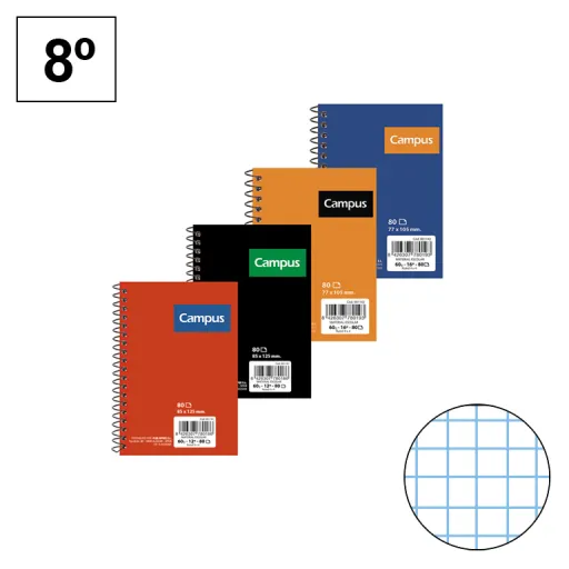 Bloco 8º Espiral 80 Fls Quadrícula 4 mm – Campus