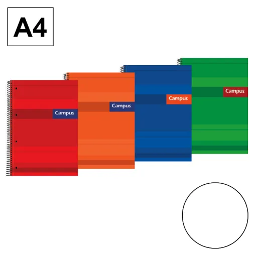 Caderno Espiral Capa Extradura 160 Folhas 70g Liso – Campus 