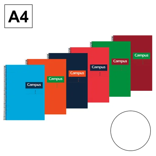 Caderno Espiral Capa Dura A4 80 Folhas 70g Liso – Campus