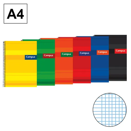 Caderno Espiral Capa Extradura A4 80Fls 70GR Milimétrico – Campus