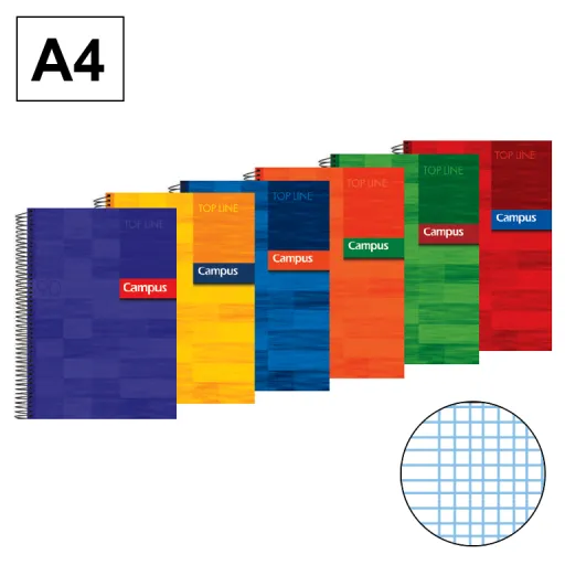 Caderno Espiral Capa Extradura A4 80Fls 90GR Milimétrico – Campus