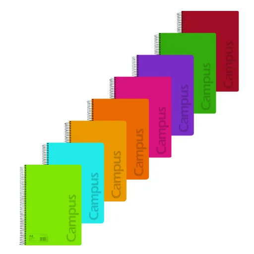 Caderno Espiral Capa Polipropileno A4 80Fls 90GR Quadriculado 3mm – Campus
