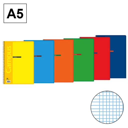 Caderno Espiral Campus A5 Capa Básica 80 Folhas Milimetrado – Campus 
