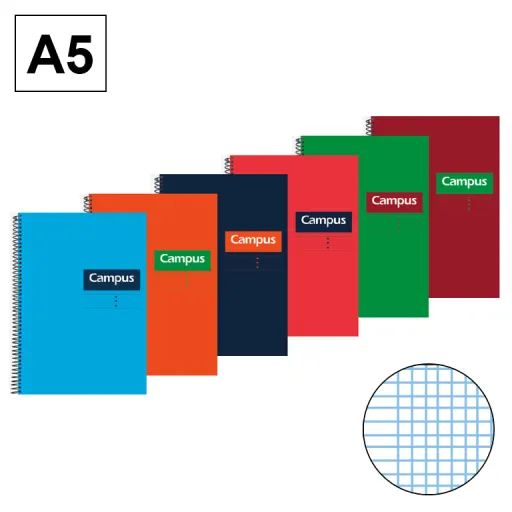 Caderno Espiral Capa Dura A5 80Fls 60GR Milimétrico – Campus