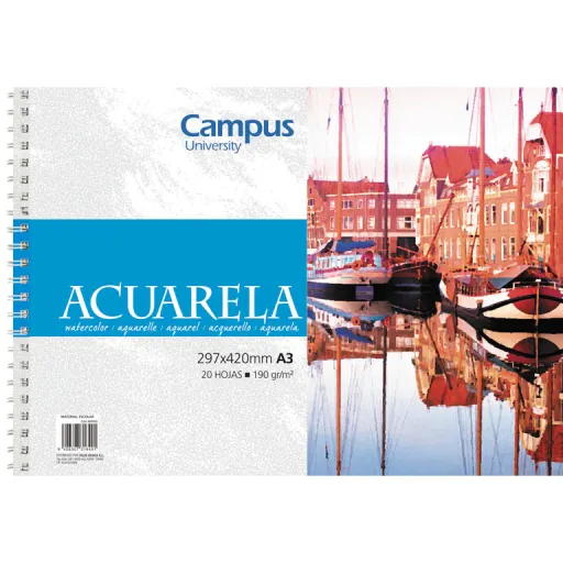 Bloco Aguarela Espiral A3 190g 20 Fls – Campus