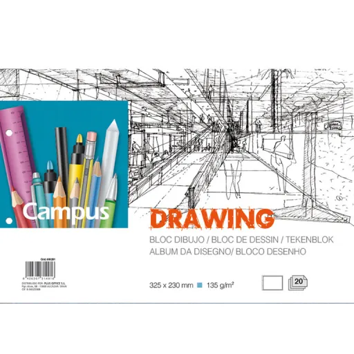 Bloco de Desenho Luxe A4 135g 20 Fls com Recuadro – Campus
