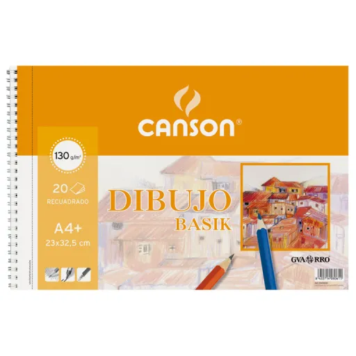 Bloco de Desenho Basik A4 Espiral Liso 20 Fls 130g – Canson