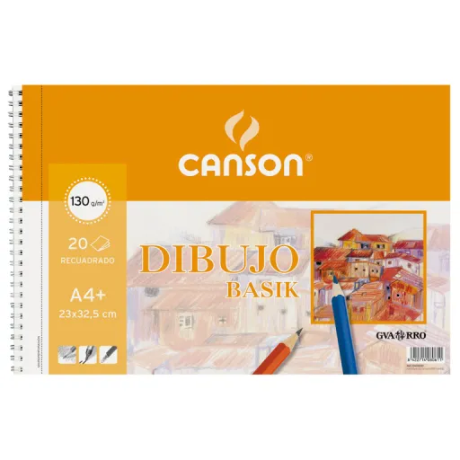 Bloco de Desenho Basik A4 Espiral Recuado 20 Fls 130g – Canson