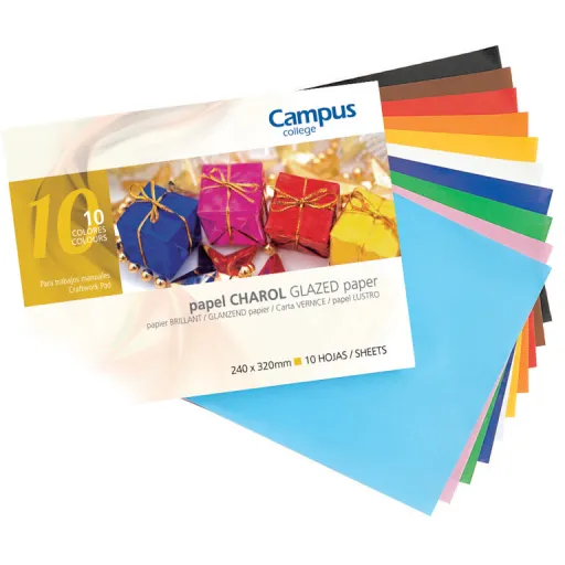 Bloco de Papel Lustro Cores Sortidas - Campus