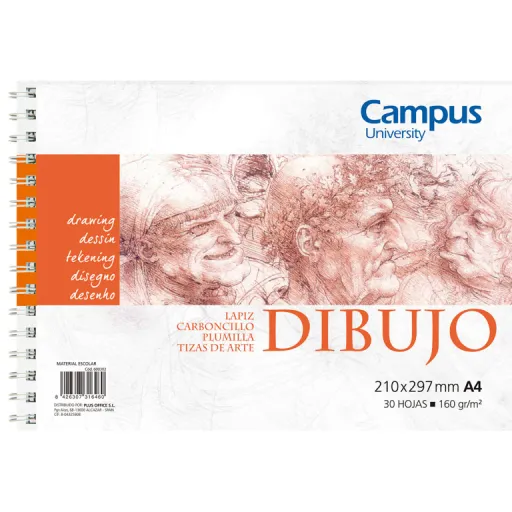 Bloco Desenho Espiral A4 160g 30 Fls – Campus