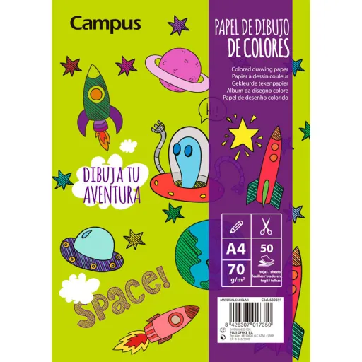 Bloco Desenho A4 70g 50 Fls Cores Sortidas – Campus