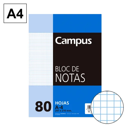Bloco de Notas Microperfurado A4 80 Fls 60g Quadriculado 4mm – Campus
