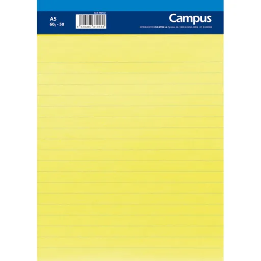 Bloco de Notas Microperfurado A5 50 Fls 60g Horizontal Amarelo - Campus