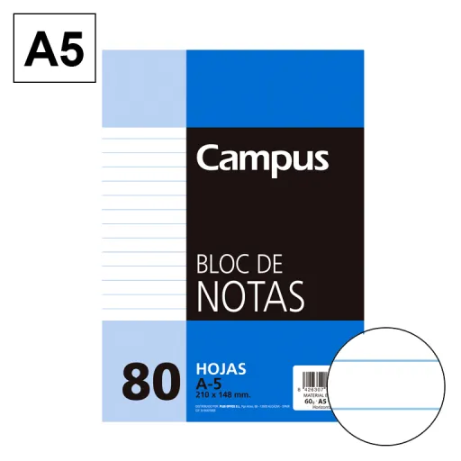 Bloco de Notas Microperfurado A5 80 Fls 60g Linhas – Campus