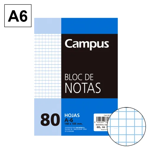 Bloco de Notas Microperfurado A6 80 Fls 60g Quadriculado 4mm – Campus