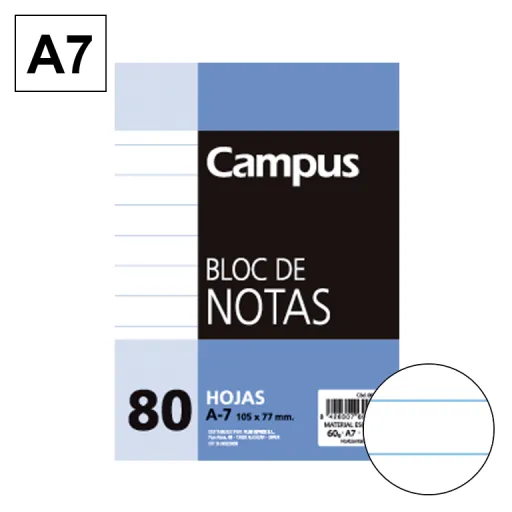 Bloco de Notas Microperfurado A7 80 Fls 60g Linhas – Campus
