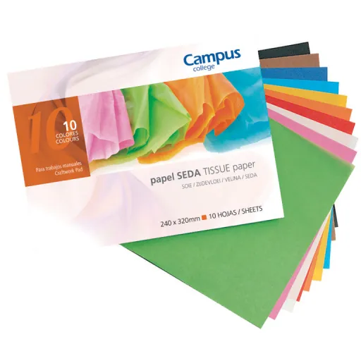 Bloco Papel de Seda Fólio 10 Fls Sortidas – Campus