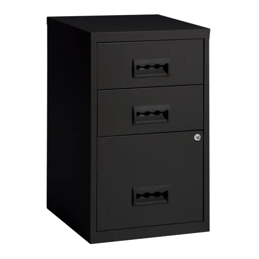 Bloco de Gavetas 400x400x660 mm 3 Gavetas Preto - Pierre Henry