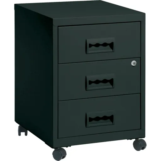 Bloco de Gavetas 41x41x50 cm com 3 Gavetas Preto - Pierre Henry