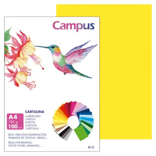 Cartolina Campus A4 180g Amarelo Canário - Campus