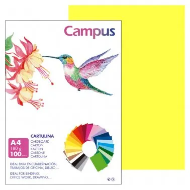 Cartolina Campus A4 180g Amarelo Limão - Campus