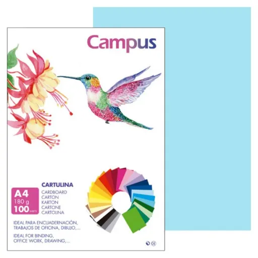 Cartolina Campus A4 180g Azul Celeste - Campus
