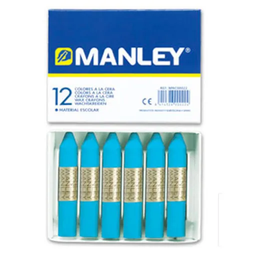 Lápis de Cera Azul Celeste 12 Un. - Manley