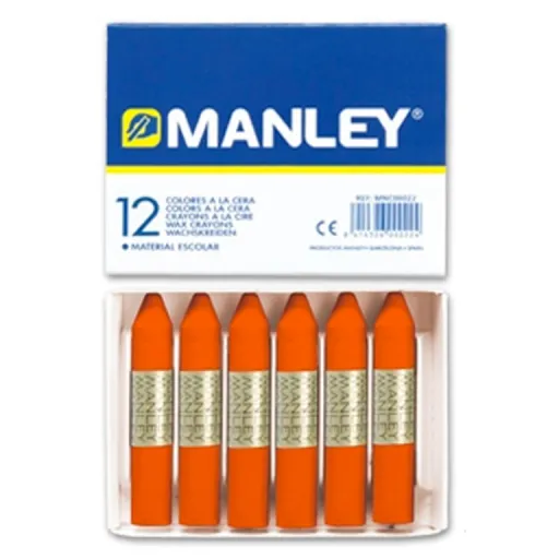 Lápis de Cera Laranja 12 Un. - Manley