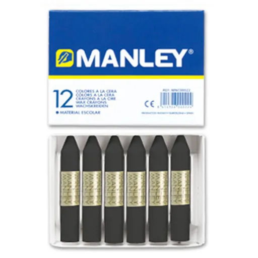 Lápis de Cera Preto 12 Un. - Manley