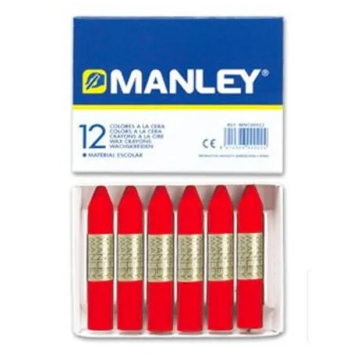 Lápis de Cera Vermelho Escarlate 12 Unidades - Manley