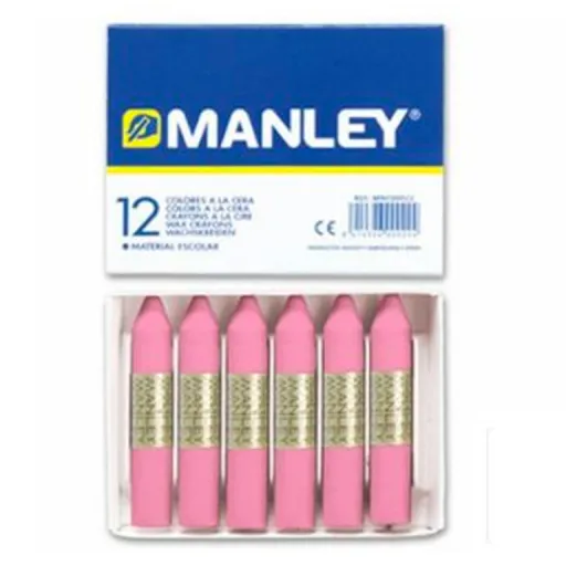Lápis de Cera Rosa Claro 12 Un. - Manley