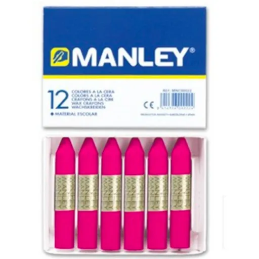 Lápis de Cera Rosa Natural 12 Un. - Manley