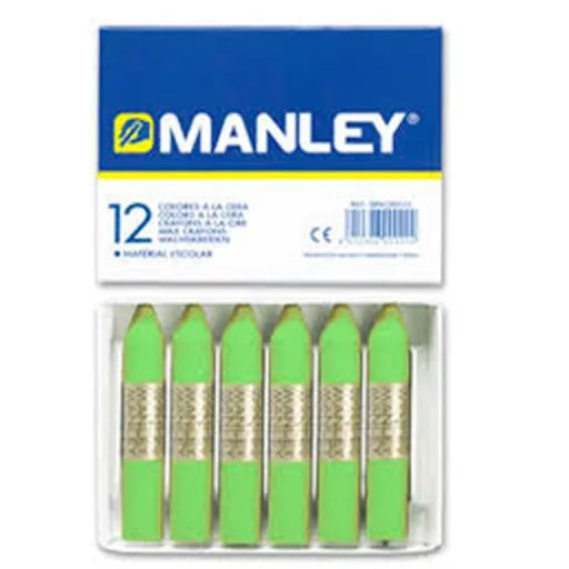 Lápis de Cera Verde Amarelado 12 Un. - Manley