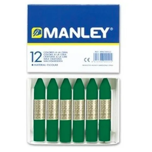 Lápis de Cera Verde Esmeralda 12 Un. - Manley