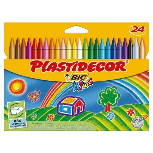 Lápis de Cera 24 Cores - Plastidecor BIC