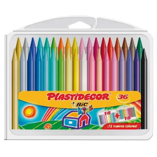 Lápis de Cera 36 Cores - Plastidecor BIC