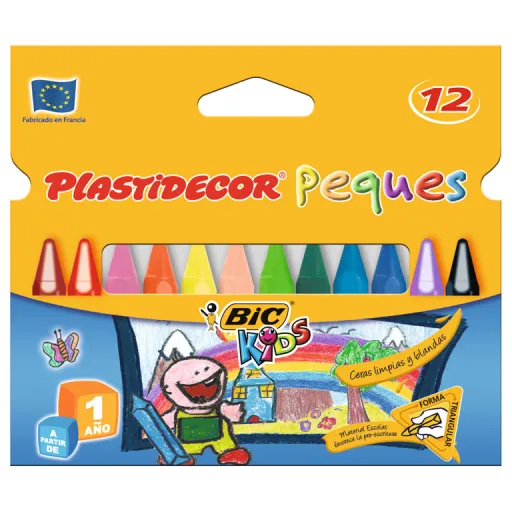 Lápis de Cera Pequenos 12 Cores - Plastidecor BIC