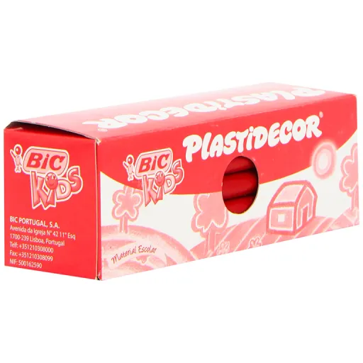 Lápis de Cera Vermelho 25 Un. - Plastidecor BIC