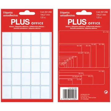 Etiquetas Autoadesivas Brancas 19x27 mm – 125 Unidades – Pack com 5 Folhas