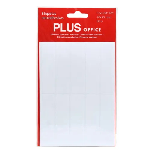 Etiquetas Autoadesivas Brancas 20x75 mm – 50 Unidades – Pack com 5 Folhas