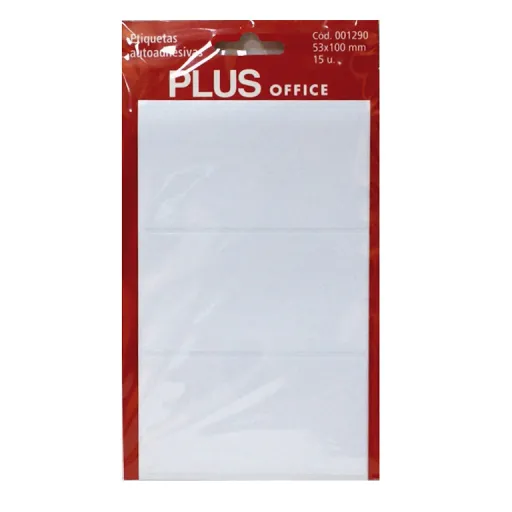 Etiquetas Adesivas Brancas 53x100 mm com Cantos Rombos. Adesivo Permanente. Ideais para Escritório e Uso Geral.