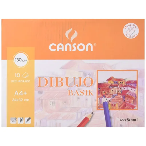 Bloco de Desenho A4 Quadrículado 10 Fls 130g Técnicas Secas - Canson