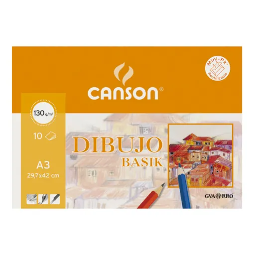 Bloco de Papel Liso A3 10 Fls 130g - Canson