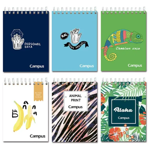Bloco Espiral 105 x 141 mm 80g 48 Fls Deitado Linhas – Campus