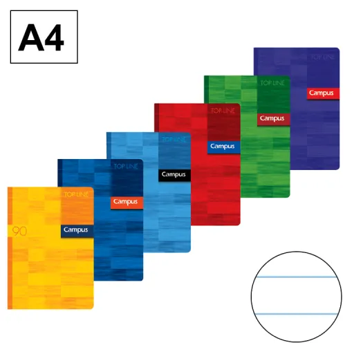 Caderno A4 Agrafado 48 Folhas 90g Pautado – Campus