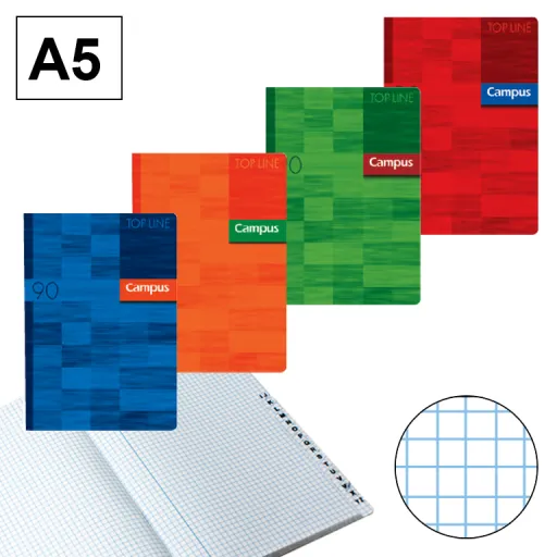 Caderno A5 Índice 96 Fls 90GR Quadrícula CN4mm - Campus