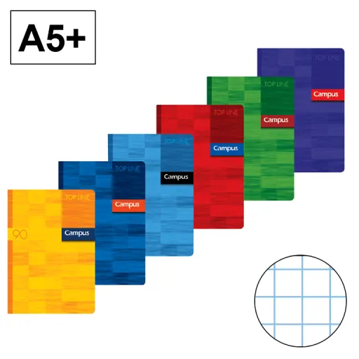 Caderno A5+ Agrafado 48 Fls 90GR Quadrícula CN6mm - Campus