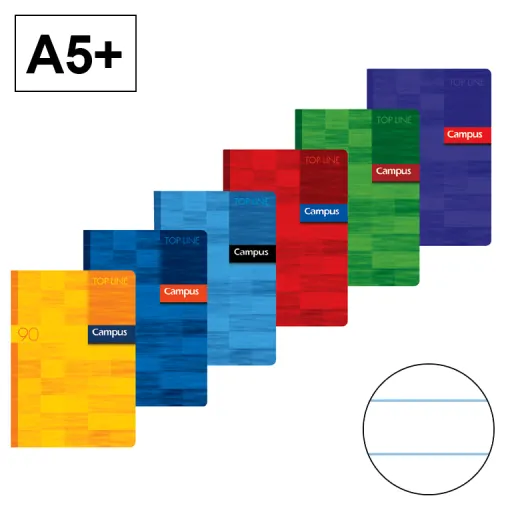 Caderno A5+ Agrafado 48 Folhas 90g Pautado – Campus