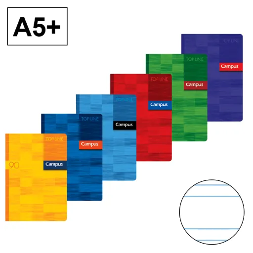 Caderno A5+ Agrafado 48Fls 90GR Dupla Linha 2,5mm – Campus
