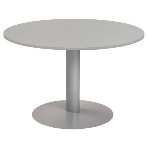 Secretária de Escritório 120x72cm – Rocada Alumínio Branco Metálico Redondo